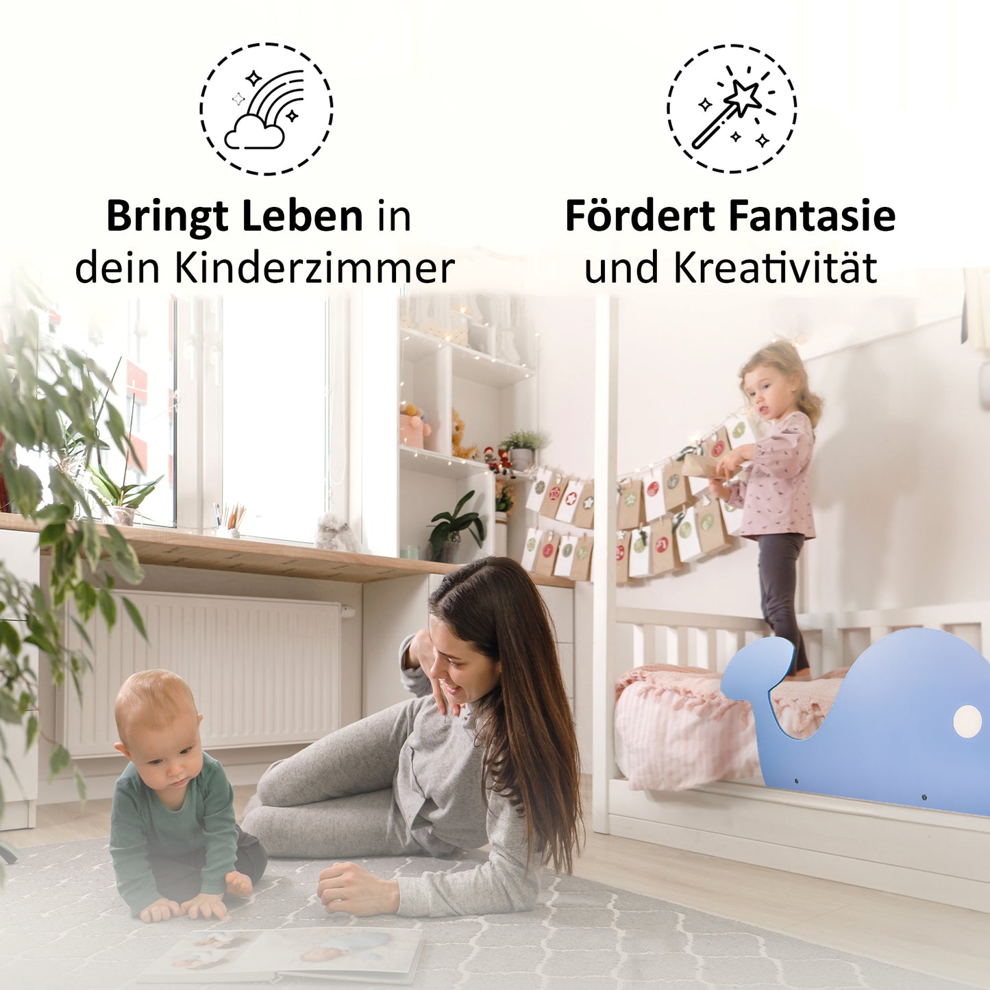 Bettgitter fördert Fantasie und Sicherheit im Kinderzimmer – ideal zum Spielen und Träumen.