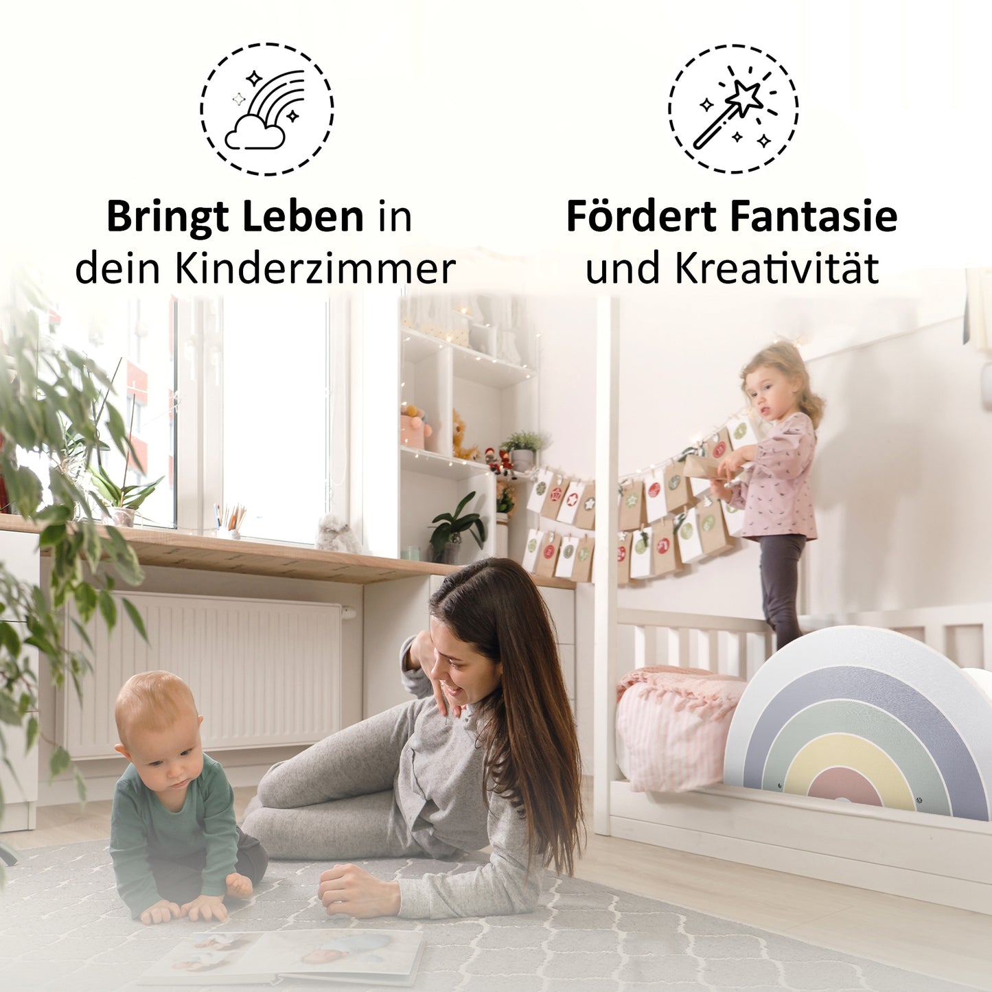 Bettgitter fördert Fantasie und Sicherheit im Kinderzimmer – ideal zum Spielen und Träumen.
