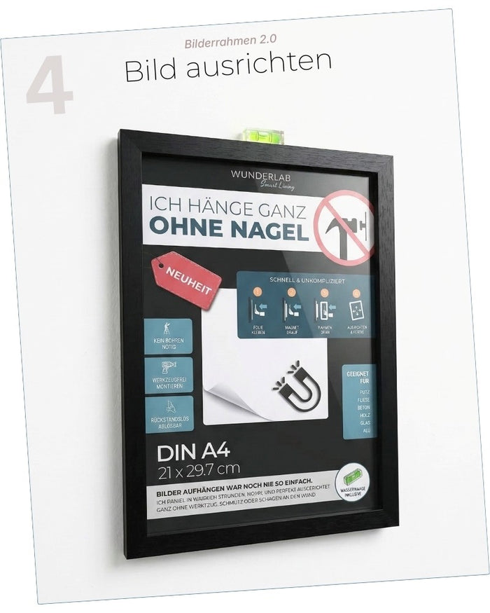 Bilderrahmen mit Wasserwaage ausrichten – schnell und einfach montiert ohne Kompromisse