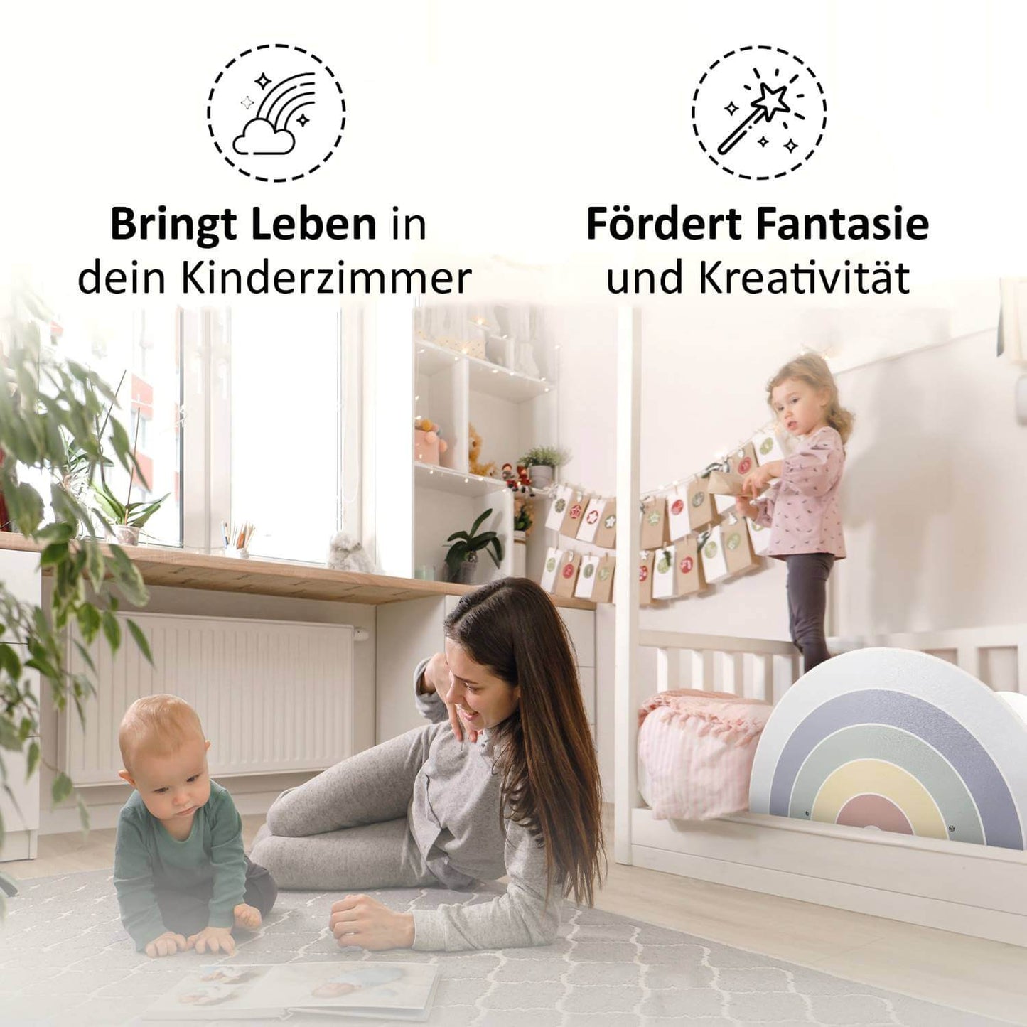 Randy Regenbogen-Rausfallschutz – inspiriert Fantasie und schafft Geborgenheit im Kinderzimmer