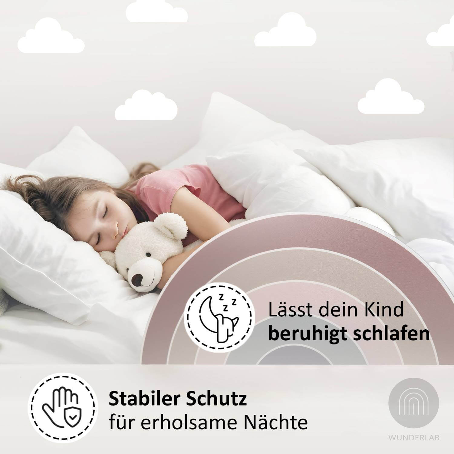Remy Rausfallschutz von Wunderlab – stabiler Regenbogen aus Holz für sicheren Schlaf im Kinderbett
