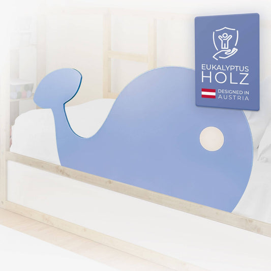 Wunderlab Rausfallschutz fürs Kinderbett in Walform – Wally Wal aus hochwertigem Holz mit geprüfter Sicherheit